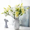 Yiwu wholesale high-fidelity film lilies, 3-head long branches, home, wedding, dining table, hotel decorative flowers, artificial plants, artificial flower arrangements details Picture